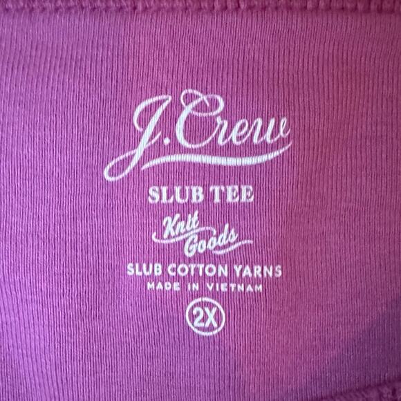 J Crew Slub Cotton Tee Pink Short Sleeve Shirt G1438 Top Plus Size Fit 2X - Picture 8 of 14